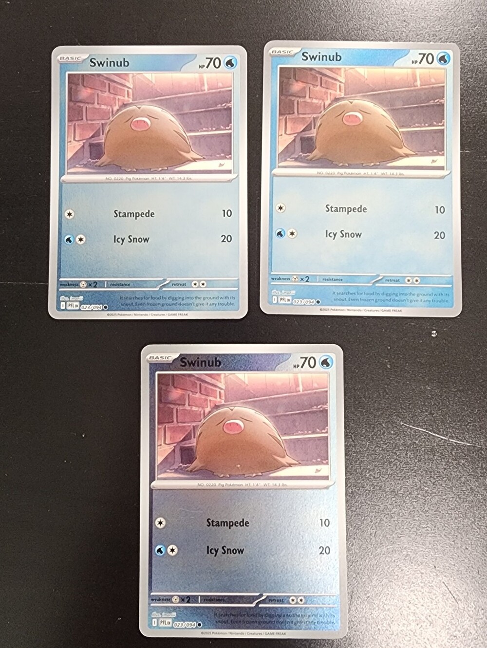 Swinub Trading Card - Blue (Set of 3)